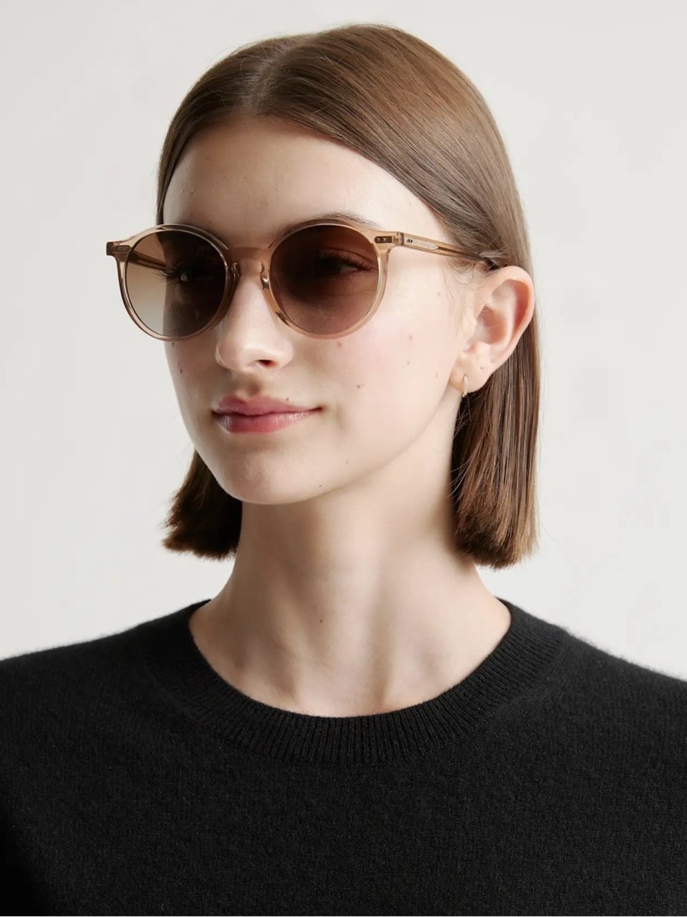 Quince Brixton Polarized Acetate Sunglasses Clear Taupe Brown Lenses Unisex Min - Picture 11 of 12